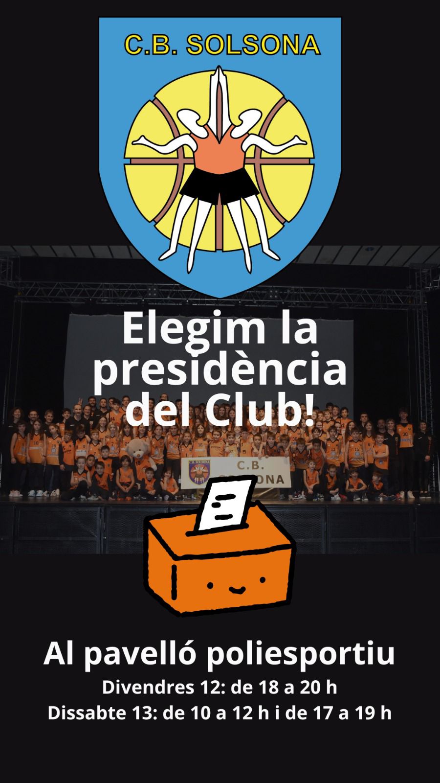 Vota per elegir la presidència del CB Solsona